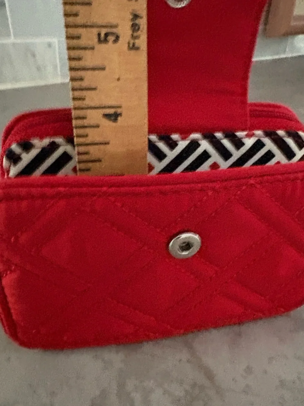 Vera Bradley Quilted Red ID Wallet with Wristlet